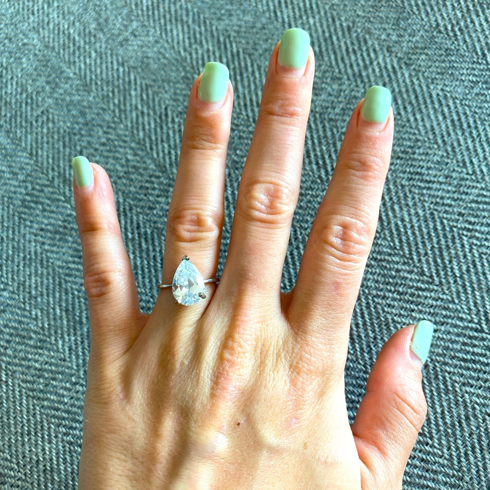 Large Diamond Like Fashion Ring 6